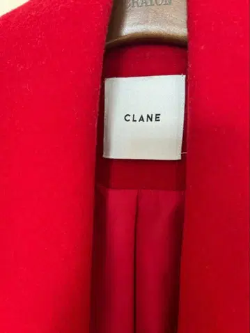 CLANE 레드 롱 코트 벨트 포함