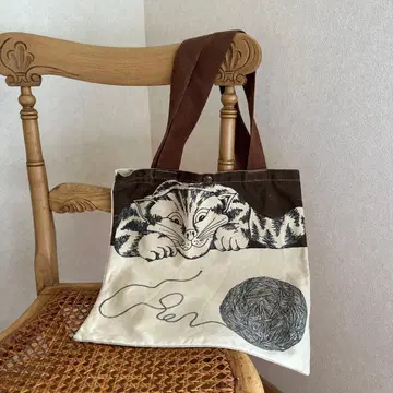 빈티지 토트백 고양이 구제 의류 에코백 TORO vintage