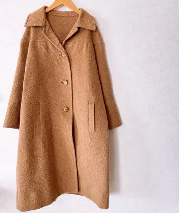 샤기 코트 카멜 울 미국 빈티지 의류