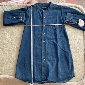 랄프 로렌 밴드 카라 롱 데님 셔츠