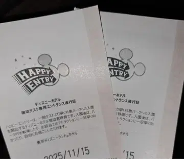 해피 응모 랜드 11/15 디즈니 2매