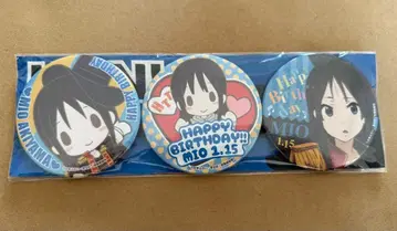 케이온! 캔뱃지 3종 세트 아키야마 미오 Birthday 기념 ver.