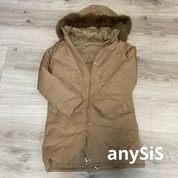 anySiS 후드 부착 다운 베이지