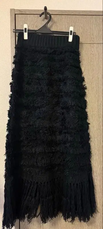 Aphlotus 5G 캐시미어 터치 헴 태슬 프린지 니트 스커트