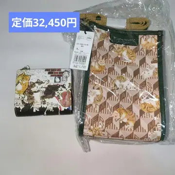 새상품 맨해트너즈 숄더백 미니 숄더 접이식 지갑 고양이 패턴