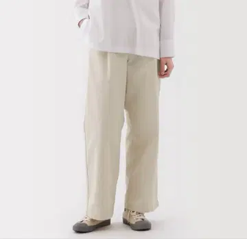 무인양품 무라시 치노 턱 와이드 팬츠 긴 길이 M