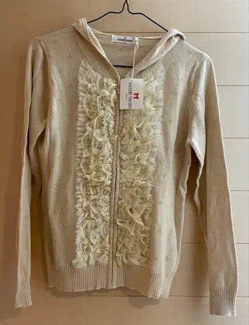 새상품! GALLERY VISCONTI 프릴 니트 후드티 가디건