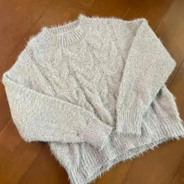 VIS 케이블 짜임 그레이 스웨터 사이즈 F