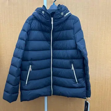 스트레치 다운 코트 후드 부착