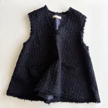 Heve 트위드 베스트 네이비