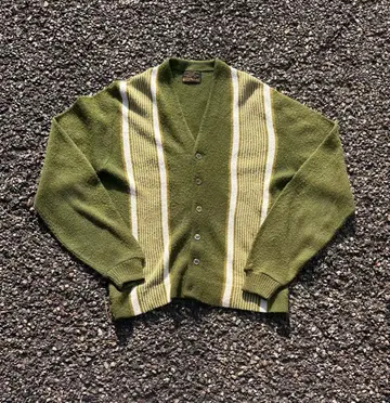 sears 70s 아크릴 가디건 그린