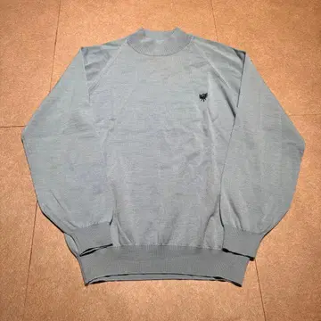 Dunlop 스웨터 니트 코튼 면 스카이블루 빈티지 90s 얇은 소재 S