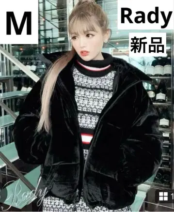 벨벳 후드 부착 오버 사이즈 자켓 Rady 미사용 택 포함