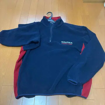 NAUTICA 플리스 자켓 네이비/레드