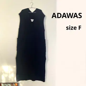 [ ADAWAS ] 아다와스 울 모헤어 혼방 V넥 니트 원피스 맥시 길이