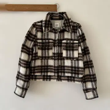 GAP 체크 무늬 크롭 자켓 xxs