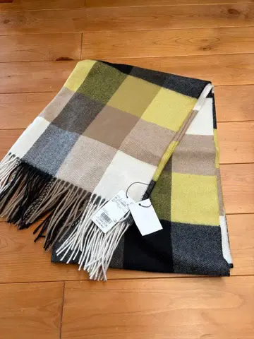 PLST 플라스테 체크 캐시미어 머플러