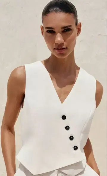 ZARA 비대칭 베스트 아이스 그레이 (새상품)