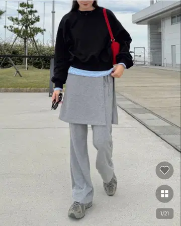 NUGU mignon 랩스커트 레이어드 팬츠