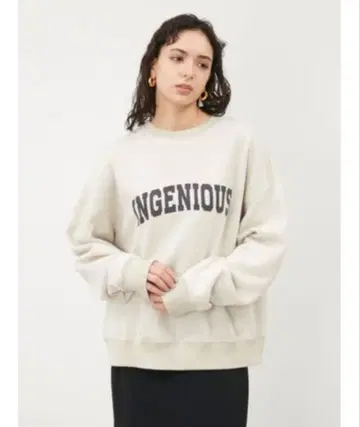 미라 오웬 오버 사이즈 로고 프린트 트레이닝복 로고 맨투맨 기모