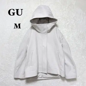 지유 숏 후디 코트 M 캐주얼 페미닌 돌려입기 내추럴