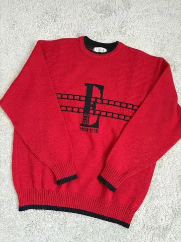 ELLE 빨간색 니트 스웨터 사이즈 L