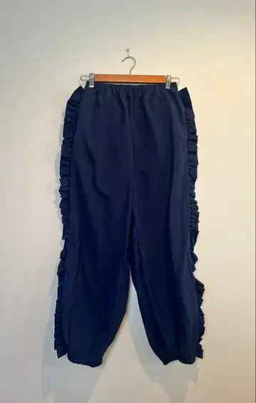 NON TOKYO 프릴 트랙 팬츠 이지 팬츠 네이비