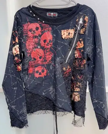 Y2K 머드걸 MAD PUNKS 스컬 프린트 T셔츠