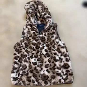 Callaway 레오파드 무늬 후드 부착 베스트 L 사이즈