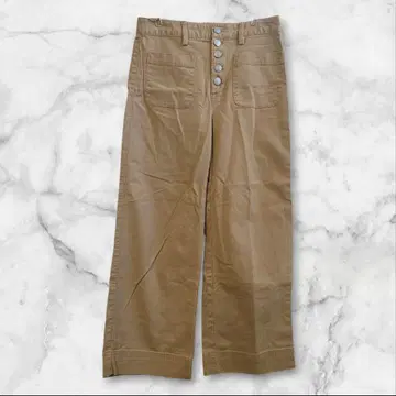 갭 하이라이즈 와이드 레그 크롭 팬츠 베이지 S