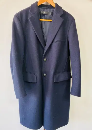 유니클로 +J 캐시미어 혼방 울 롱 코트 M 사이즈 네이비