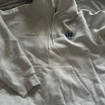 HUF 그레이 후드티 로고