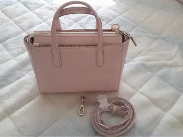 핑크 핸드백 숄더 스트랩 포함 미사용