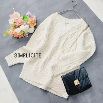 심플리시떼*아이보리 케이블 니트 풀오버