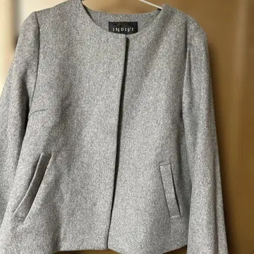 INDIVI 그레이 노카라 자켓
