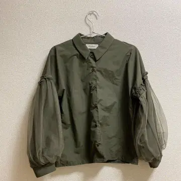 [ 혜택 스티커 포함 ] poppy 튤 슬리브 블라우스