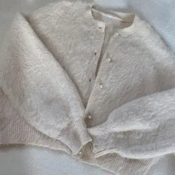아이보리 모헤어풍 가디건 L