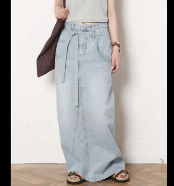 APSTUDIO 하이웨스트 데님 스커트