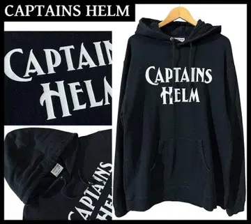 XL 19ss 캡틴스 헬름 로고 프린트 오센틱 후드티