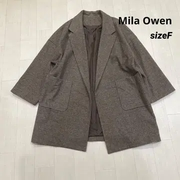 미라 오웬 Mila Owen 체스터 코트 미들 기장 헤링본 F