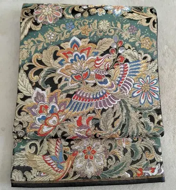 후쿠로 오비 육통 오비 봉황 초화 금실 31 x 440cm