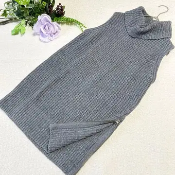 [ UNTITLED ] 터틀넥 롱 니트 베스트 사이드 지퍼 2