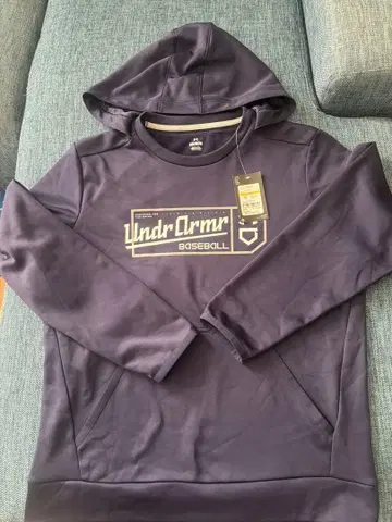언더아머 베이스볼 후드티 M 사이즈 네이비 속기모