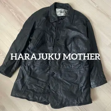 하라주쿠 마더 가죽 코트 양가죽 램 가죽 안감 퀼팅 블랙 L