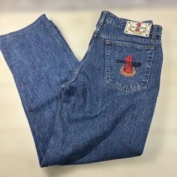 TRUSSARDI 자수 로고 블루 데님 팬츠 34인치 정리번호 M52