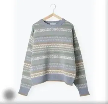 에카 소포 꽃 자카드 풀오버