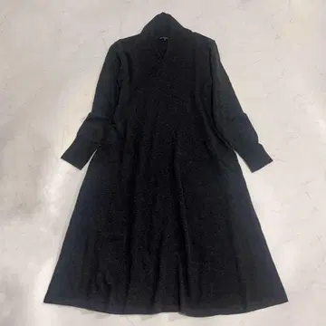 새상품급 23구 캐시미어 혼방 니트 원피스 V넥 다크 그레이 38