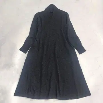 새상품급 23구 캐시미어 혼방 니트 원피스 V넥 다크 그레이 38