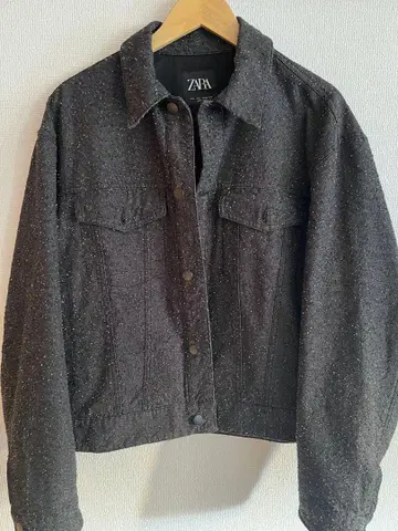 ZARA 자켓 짧은 기장 xl 그레이 블랙