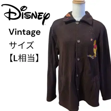 디즈니 플리스 자켓 푸우 DISNEY 자수 빈티지 L